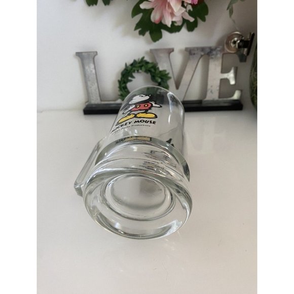 Vintage‎ Disney World Mickey Mouse Beer Glass Mug Stein Footed Clear 16oz 1970s - Picture 7 of 16